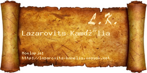 Lazarovits Kamélia névjegykártya